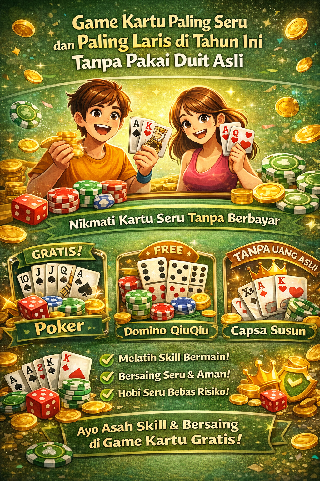 Game Kartu Paling Seru dan Paling Laris di Tahun Ini Tanpa Pakai Duit Asli